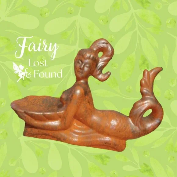 Mermaid Soap Dish Gold & Orange - Picture 1 of 10